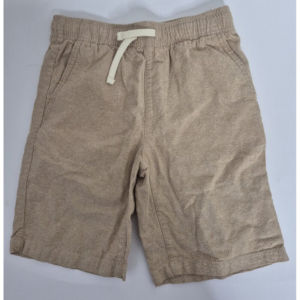 Old Navy Khaki Linen Blend Pull On Shorts Youth Boys Size L (10-12)